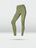 Green outdoor women's functional tights against a grey background
